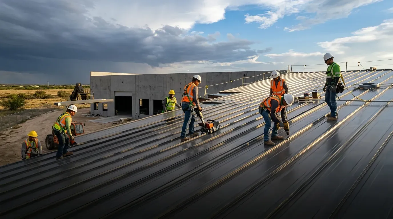 Metal roofing Houston commercial building